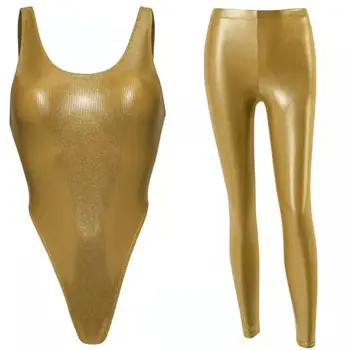 Brilhante Ouro Cintura Alta Yoga Calças Leggings Plus Size Treino Glitter Stepfoot Calças Shorts Mulheres Conjunto De Roupas