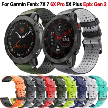 26/22mm de Silicone Faixa de Relógio Para o Garmin Fenix 7 7X 6 6X Pro 5 5X Mais de 3 horas de Enduro Epix Gen 2 Smartwatch de Liberação Rápida Correia de Pulso