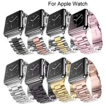 Aço inoxidável, pulseira de metal Para a Apple Assistir 40mm 44mm 38mm 42mm banda da moda para a Apple, Assistir série 7 6 5 4 3 2 1 pulseira de Relógio