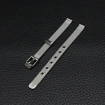 Aço inoxidável, Pulseira de Prata Pulseira Cinto de Malha de 8 mm Mulheres relógio de Pulso Bandas de Relógios Reloj Acessórios Femininos
