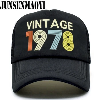 A nova safra De 1978, Cap 1978 Vintage Tampa de Caminhoneiro Homens Retro Aniversário de 40 anos Presente em Bonés de Beisebol Bonés Trucker Hat para Homens Mulheres Jovens