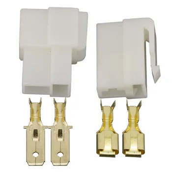 100 Conjuntos de 6,3 Nova Série de 2 Pinos DJJ7021F-6.3 Plástico ABS de cabos Elétricos Conectores Plug Macho Fêmea Conector de Automóvel