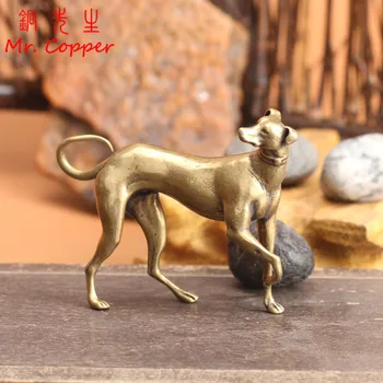 Bronze Sólido, Leal Cão Enfeites De Mesa Vintage Cobre Animal Miniaturas, Estatuetas, Decorações Presentes De Decoração De Casa De Artesanato Acessórios