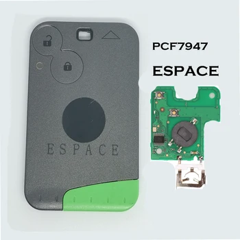 2 Botões Smart Remote Chave PCF7947 Chip 433Mhz para Renault Laguna Espace Smart Card chave Remota