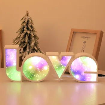 Led arco-íris de Luzes da Noite Carta de Amor que modela a Lâmpada da Luz de Néon Para a Festa de Casamento de Natal Meninas Mesa da Sala de Deco dos Namorados Presente