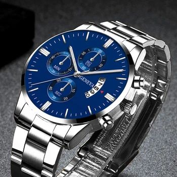 Moda Mens Relógios de Luxo, o Ouro de Aço Inoxidável de Quartzo do Relógio de Pulso de Homens de Negócios Casual Relógio Calendário relógio masculino