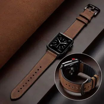 Cinta para Apple faixa de relógio de 44mm 40mm, 45mm 41mm 42mm 38mm iWatch Silicone+pulseira de Couro Apple assistir series 3 4 5 se 6 7 correia
