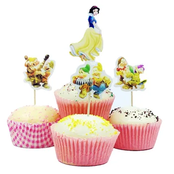 24PCS Princesa Bolo Topper Festa de Aniversário Bolo Topper Crianças de branca de Neve, Princesa Tema de Decoração de bolos de chá de Bebê para festas