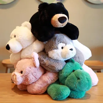 Papai Urso de Pelúcia Rei Urso Polar Boneca Bonito Husky Crianças Acalmar Porquinho de Pelúcia Dinossauro de Pelúcia, Brinquedos de Pelúcia para Crianças, Presente de Dia