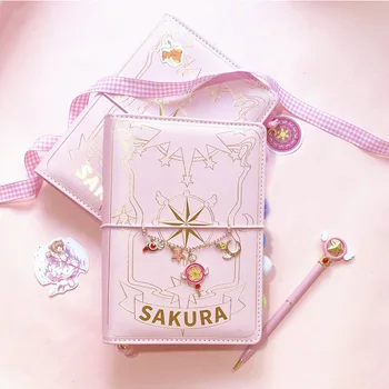 Anime japonês Cardcaptor Sakura folhas Soltas Diário Notebook Coleção Bonito Diário de Viagem Manual do Aluno do Diário de Presente de Aniversário