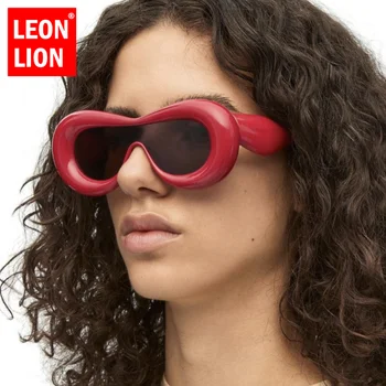 LeonLion 2022 Luxo Óculos de sol das Mulheres Y2K Vintage, Óculos de Sol das Mulheres/Homens Punk Óculos Mulheres cor-de-Rosa Oculos Festa de Casamento Gafas UV400