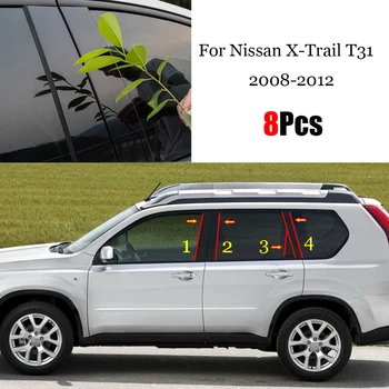 Carro Porta Janela Coluna do Meio Guarnição Decoração de Proteção Faixa de PC Adesivos Acessórios Para Nissan X-trail Xtrail T31 2008-2013