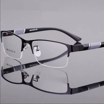 Retrô, Masculino, os Óculos de Metal Moldura Quadrada Spuate Reaading Óculos de Alta Qualidade Half-frame de Negócios com Presbiopia Glasse Dioptrias +3.5