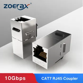 ZoeRax CAT7 Keystone Jack Inline Acoplador Sheilded RJ45 8P8C Conector Cat6/Cat5e com 10 gbps Ethernet LAN Adaptador de extensão do Cabo