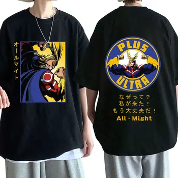 Anime o Meu Herói Academia Todos Podem Imprimir T-shirts Homens Mulheres Casual T-Shirt da Moda Verão Boku no Hiro Akademia Mangá T-Shirt