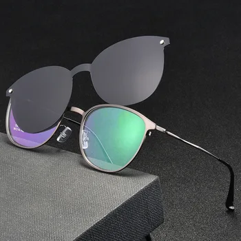 Reven Jate S94002 Óculos De Sol Polarizados Homens Mulheres Clipe Magnético Em Óculos De Liga De Óptica Prescrição De Óculos Com Armações De Óculos