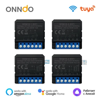 ONNDO Tuya wi-Fi Mini Smart Switch 2-Forma de DIY Opções SmartLife App Temporizador do Módulo de Apoio Alexa Inicial do Google Alice Controle de Voz