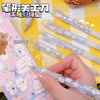 Kawaii Caneta Faca Urso Bonito Prima Canivete Mão de Conta Adesivo de Papel, Corte de papel de carta DIY Mão de Ofício Ferramentas Express Caixa de Faca