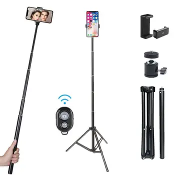 63 polegadas Selfie Vara do Suporte de Tripé Para a Gopro, câmera, Ação de Anel de Luz Leve, Com Suporte do Telefone Para o IPhone 11 Max transmissão ao Vivo