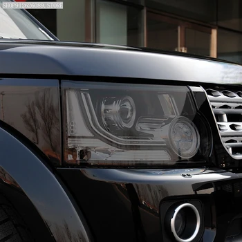 2 Pcs Farol do Carro Película Protetora Fumado Preto Tonalidade Envoltório de Vinil TPU Transparente Autocolante Para Land Rover Discovery 4 5 2009-On