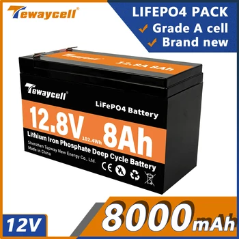 Tewaycell de 12,8 V LiFePo4 Bateria 8AH Recarregável 33140 Bateria para Portátil Elétrico de Alimentação de Energia Solar NOS Fiscal da UE Grátis