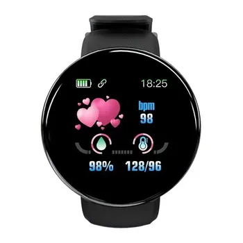 D18 Smart Watch Rodada Do Smartwatch Mulheres Relógio Impermeável Sport Tracker WhatsApp Para Android Para Ios Assistir