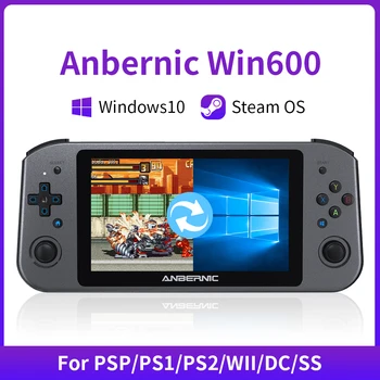 ANBERNIC Win600 Consola de jogos Portátil, Mini Laptop Windows10 Jogo de PC Player Para VAPOR/PS3/PS2/PSP/WII 5.94 Polegadas AMD Athlon Prata