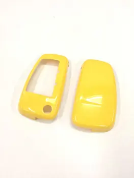 Brilho Amarelo Remoto Flip-Chave Caso de Cobertura de Pele de Shell Cap Fob Proteção do Casco S Linha para Audi A3 A4 A6 Q5 Q7 TT R8