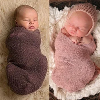 Unisex Bebê De Fotografia Com Adereços, Acessórios Para Recém-Nascidos De Cama, Envolvimentos Menina Roupas De Bebê Receber Cobertores, Panos De Cânhamo Folha De Dormir