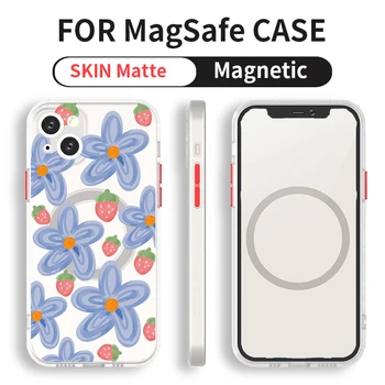 Luxo Magnético Para Magsafe sem Fios Custo de Telefone de Caso Para o iPhone 13 14 12 11 Pro Max Mini X XR XS 14Plus à prova de Choque Armadura Tampa