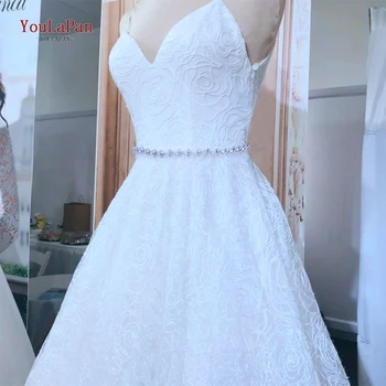 YouLaPan S440 Elegante Strass Noivas Cinto de Vestido de Noiva cintura com Total Diamante Folha de Noiva para o Casamento, Vestido Acessórios