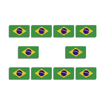 10Pcs Bandeira do Brasil Broche Grande Bandeira Crachá de Acrílico Pin de Lapela Para Mochilas, Chapéu, Camisa Jeans, Casaco de Reunião Patriótica Bijuterias