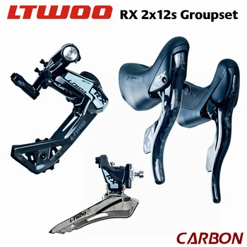 LTWOO RX 2x12 Velocidade, 24s Estrada Transmissão 4Kit, Fibra de Carbono Shifter + Fibra de Carbono dropouts + Frente Desviadores