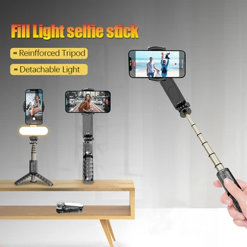 FGCLSY 2022 Novo Bluetooth sem Fio de Mão Cardan do Estabilizador com a Luz de Preenchimento Multifunções Selfie Stick para Todos os Smartphones