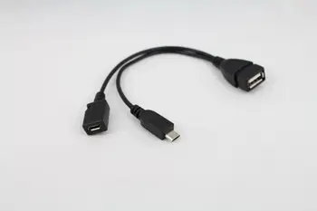 Mais recente 1 2 OTG Micro-USB Host de Alimentação Y Splitter USB Adaptador de Mirco 5 Pinos Macho Fêmea do Cabo