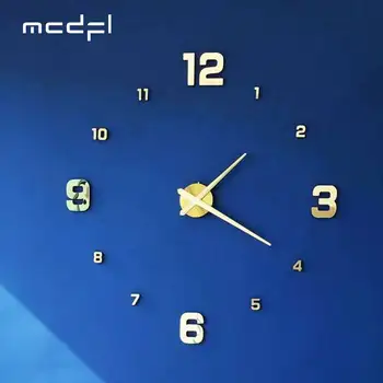 MCDFL Gigante Relógio de Parede 3D Decoração Estética Espelho Decorativo Adesivo Relógio Grande Nórdicos Moderna Casa Grande Relógio para a Sala de