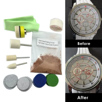 Novo Vidro De Relógio Kit De Polimento De Vidro Zero A Remoção Do Conjunto De Acrílico Cristal De Safira