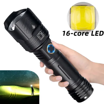 Super Brilhante XHP160 Lanterna LED Potente Impermeável Tocha USB 26650 bateria Recarregável 18650 Lanterna Portátil Zoom de Campismo Luz