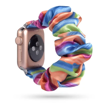 Scrunchie Cinta Para Apple faixa de relógio de 45mm/41 40mm 44mm 38mm 42mm mulheres homem pulseira bracelete para o iwatch série 5 4 3 se 6 7