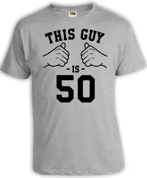 50º Aniversário Camisa de Aniversário Idéias do Presente de Aniversário Personalizado Camisa de T de Idade Niver T-Shirt Esse Cara É de 50 Anos de Idade Mens Tee-A490