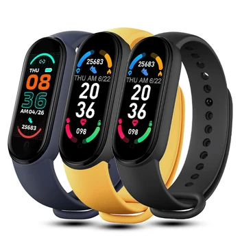 2022 M6 Inteligente Esportes Homens de Fitness Inteligente Pulseira de Senhoras Tracker Smart Watch Reproduzir Música Pulseira M6 Pulseira Para Android IOS