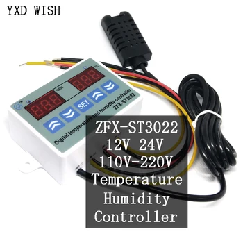 ZFX-ST3022 de Temperatura e Umidade Controlador de ST3022 Digital Display Duplo Termostato Controlador de Humidistat