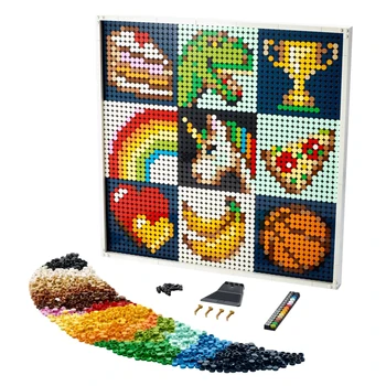 MOC Pixel Art Plc Mosaico Pintura de Construção de Conjuntos de Blocos de Brinquedos para as Crianças Decoração de Quebra-cabeça DIY Presentes de Natal Pistures