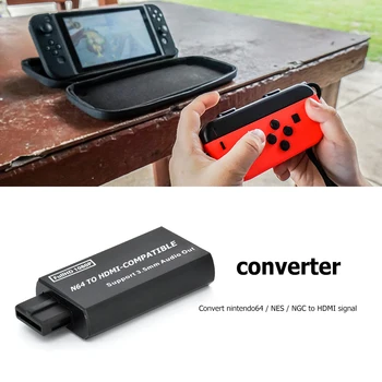 Jogo de Console 1080P N64 para HDMI-Conversor compatível com 3,5 milímetros Saída HD de Vídeo Digital de Áudio Conector do Adaptador para N64/SNES/NGC