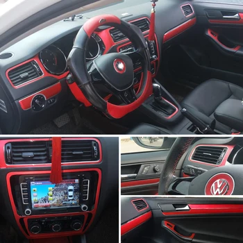 Volkswagen Jetta 2005-2018 Interior Central do Painel de Controle maçaneta da Porta 5D Fibra de Carbono Adesivos Adesivos de Carro estilo Accessorie