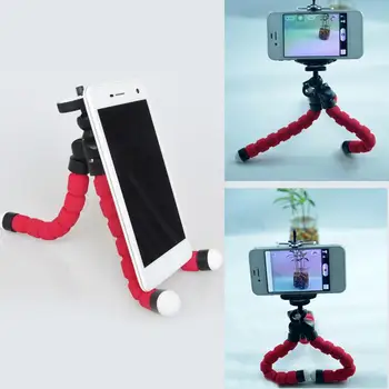 Mini Flexível Esponja Polvo Tripé Portátil Câmera Do Telefone Suporte