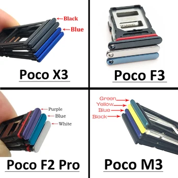 Novo Para Xiaomi Poco X3 / Poco M3 / Poco F3 / F2 Pro Bandeja do Cartão SIM Slot Titular Para Xiaomi POCOPHONE F1 Bandeja do Sim Peça de Substituição