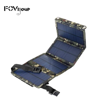 Fovigour 10W USB Carregador Solar Dobrável Monocristalino Móvel Painel Solar para Carregar o Smartphone