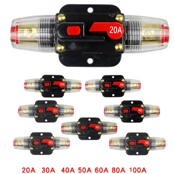 Reset Automático do Circuito breker12V-24V 20A 30A 40A 50A 60A 80A 100A DC Estéreo de Áudio Disjuntor Fusível de Reposição de Inversor para o motor de carro