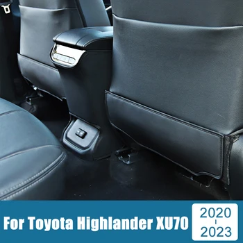 Para a Toyota Highlander XU70 Kluger 2020-2022 2023 Couro do Assento de Carro de Volta Braço Caixa de Proteger a Tampa Crianças Baby Chute-a Prova de Tapetes